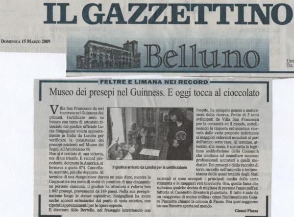 Museo dei presepi nel Guinness